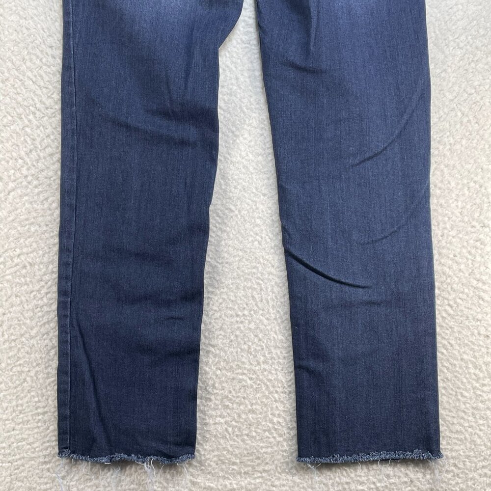Democracy Jeans Womens 4 Blue Slim Straight Flood Leg Embroidered Low Rise 25x25 - Picture 5 of 13